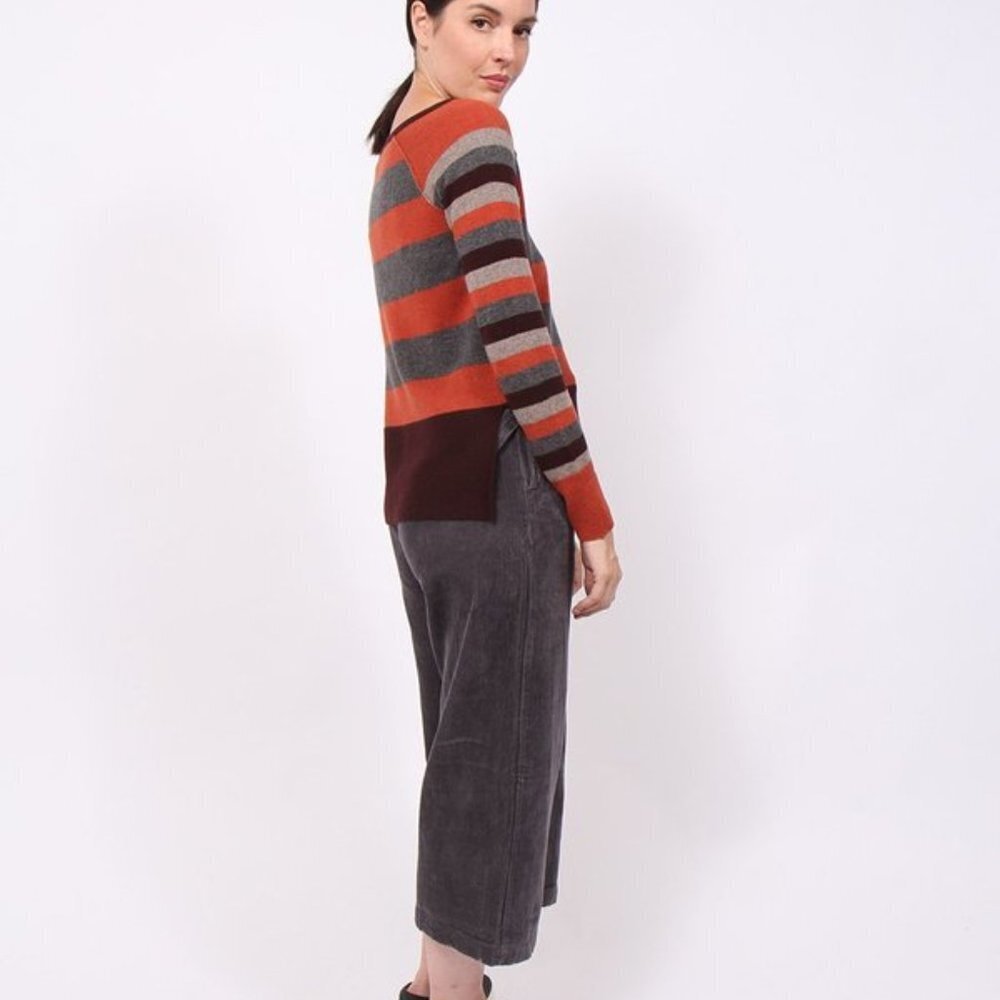 Annie + Otis  Striped 100% Cashmere scoop neck sweater Top Small